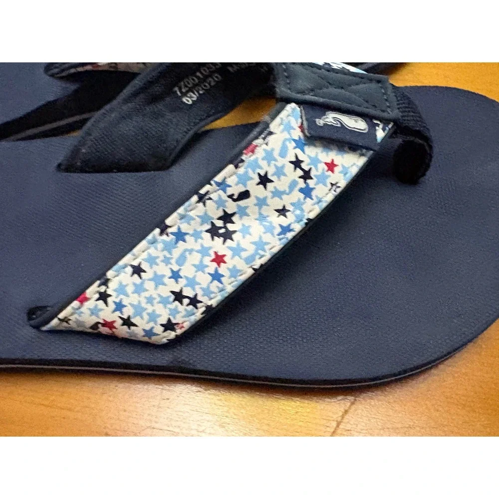 Vineyard Vines Boys Navy‎ Blue Star Print Flip Flop Sandals Size 13